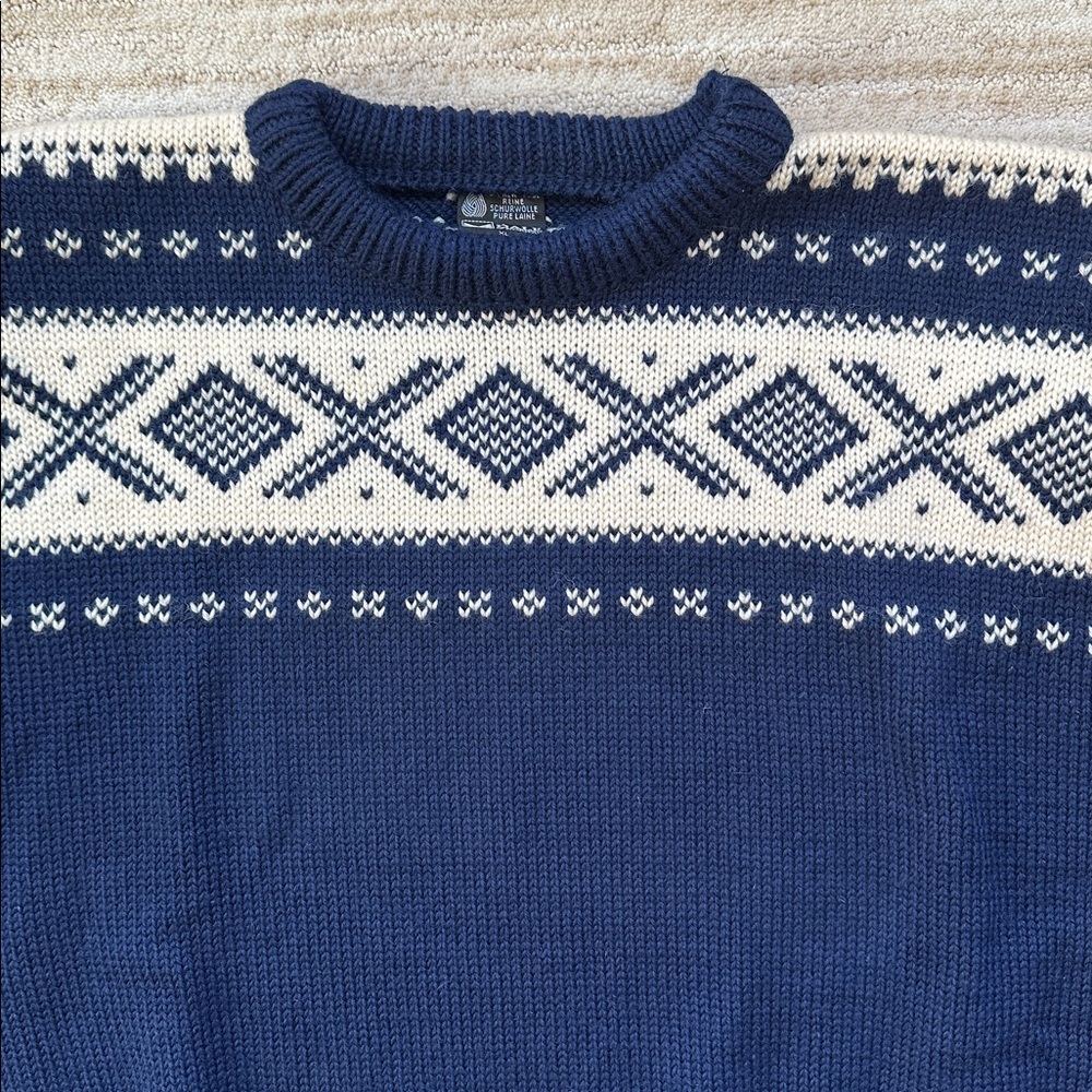 Dale of Norway Navy and White Crewneck Sweater - Picture 6 of 16
